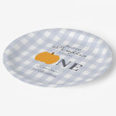 リトルカンプキン秋パステルブルーファースト誕生日 ペーパープレート (アングル)