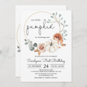 リトルカンプキン秋フローラ誕生日招待状 招待状 (正面/裏面)