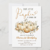 リトルカンプキン秋フローラ1st誕生日パーティー 招待状 (正面)