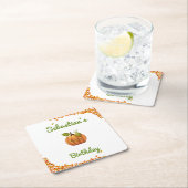 リトルカンプキン秋誕生日 スクエアペーパーコースター (インサイチュ)