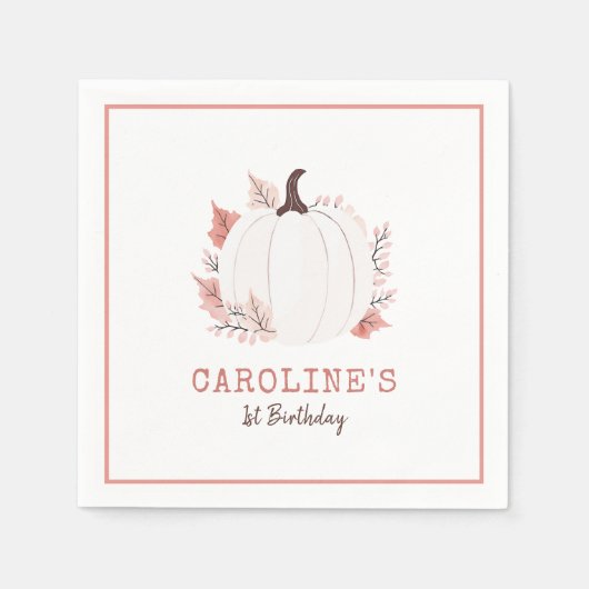 リトルカンプキン秋誕生日 スタンダードカクテルナプキン (正面)