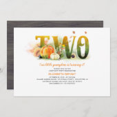 リトルカンプキン秋2nd誕生日パーティの招待状 招待状 (正面/裏面)