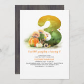 リトルカンプキン秋3rd誕生日パーティの招待状 招待状 (正面/裏面)