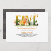 リトルカンプキン秋5thバースデーパーティーの招待 招待状 (正面/裏面)