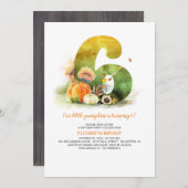 リトルカンプキン秋6thバースデーパーティーの招待 招待状 (正面/裏面)