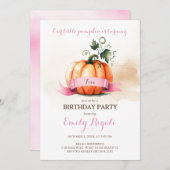 リトルカンプキン5th誕生日招待状ガール 招待状 (正面/裏面)