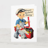 リトルカーペンター誕生日カードパーソナライズ名 カード (正面)