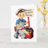 リトルカーペンター誕生日カードパーソナライズ名 カード (黄色い花)