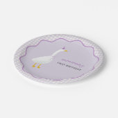 リトルガチョウGingham最初の誕生日 ペーパープレート (アングル)