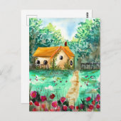 リトルガーデンハウスウォーターカラー ポストカード (正面/裏面)