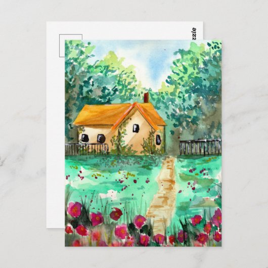 リトルガーデンハウスウォーターカラー ポストカード (正面/裏面)