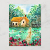 リトルガーデンハウスウォーターカラー ポストカード (正面)