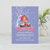リトルガールと子猫カスタムクリスマスカード シーズンカード (スタンド正面)