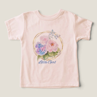 リトルガール フラワー シャツ - かわいいピンクの花のTシャツ
