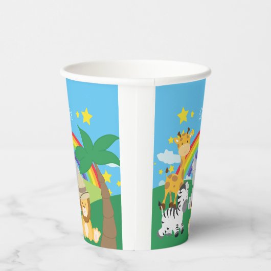 リトルキッズサファリジャングル動物とファーストネーム 紙コップ (右)