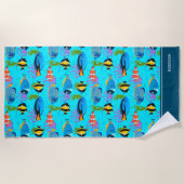 リトルキッズ海魚のパターン ビーチタオル (正面)