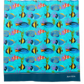 リトルキッズ海魚パターンバスルーム シャワーカーテン (正面)