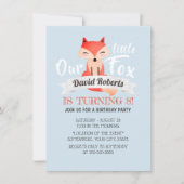 リトルキツネかわいいウッドランドアニマル誕生日 招待状 (正面)