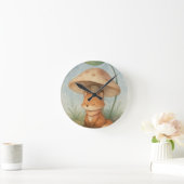 リトルキツネイン・ザ・レイン ラウンド壁時計 (ホーム)