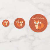 リトルキツネカラフルキュート1歳パーティーテーマ コンフェッティ (正面)