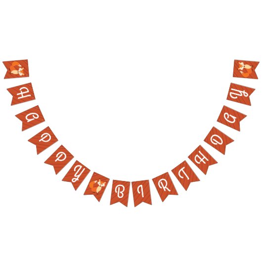 リトルキツネカラフルキュート1歳パーティーテーマ バンティングフラッグ (全)