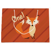 リトルキツネカラフルキュート1歳パーティーテーマ ラージペーパーバッグ (正面)