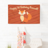 リトルキツネカラフルキュート1歳パーティーテーマ 横断幕 (インサイチュ)