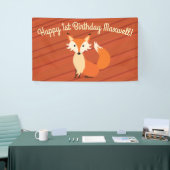 リトルキツネカラフルキュート1歳パーティーテーマ 横断幕 (トレードショー)