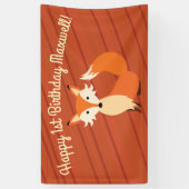 リトルキツネカラフルキュート1歳パーティーテーマ 横断幕 (縦)