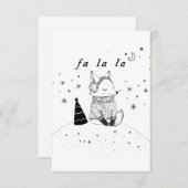 リトルキツネクリスマスグリーティングカード 招待状 (正面/裏面)