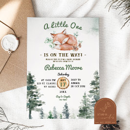 リトルキツネフローラガールベビーシャワー 招待状