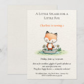 リトルキツネプールパーティー誕生日招待状 招待状 (正面/裏面)