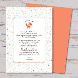 リトルキツネ感謝していユーの詩のサンキューカード サンキューカード