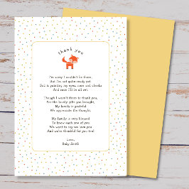 リトルキツネ感謝の詩のノート サンキューカード