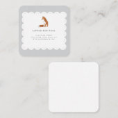 リトルキツネ手描き白ホタテの名刺 スクエア名刺 (正面/裏面)