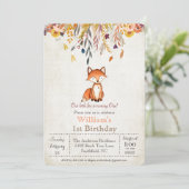 リトルキツネ秋1st誕生日招待状 招待状 (スタンド正面)