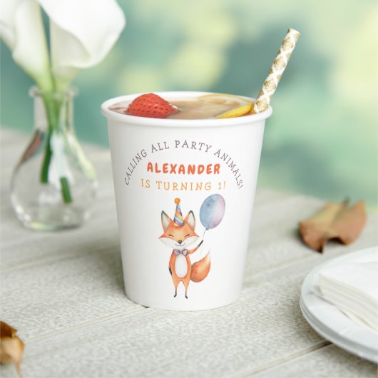 リトルキツネ誕生日パーティー 紙コップ (インサイチュ)