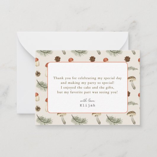 リトルキノコフローラビー誕生日ありがとう ノートカード (裏面)