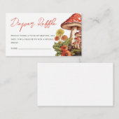 リトルキノコ秋ベビーシャワーおむつラッフル エンクロージャーカード (正面/裏面)