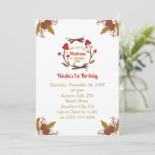 リトルキノコ秋秋の最初の誕生日の招待 シーズンカード (スタンド正面)