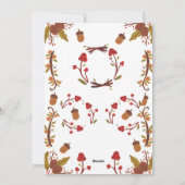 リトルキノコ秋秋の最初の誕生日の招待 シーズンカード (裏面)