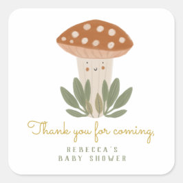 リトルキノコ誕生日ギフトラベル スクエアシール