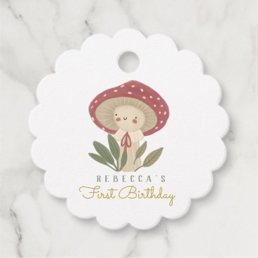 リトルキノコ誕生日ギフトラベル フェイバータグ (正面)