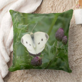 リトルキャベツホワイトバタフライ装飾用クッション クッション (ブランケット)