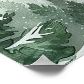 リトルキャンパーパインフォレストベビーシャワーウェルカムサイン ポスター (角)