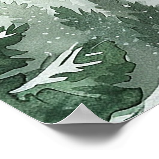 リトルキャンパーパインフォレストベビーシャワーウェルカムサイン ポスター (角)