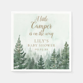 リトルキャンパー素朴パインツリーフォレスト赤ちゃんシャワー スタンダードカクテルナプキン