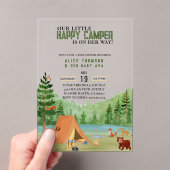 リトルキャンピングキャンピングアドベンチャーフォレストベビーシャワー アクリル招待状 (インサイチュ (ポータブル))