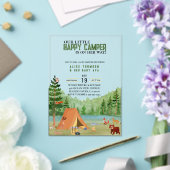 リトルキャンピングキャンピングアドベンチャーフォレストベビーシャワー アクリル招待状 (インサイチュ (ウェディング))