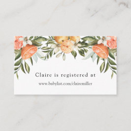 リトルキューティオレンジ ベビーシャワー レジストリー エンクロージャーカード